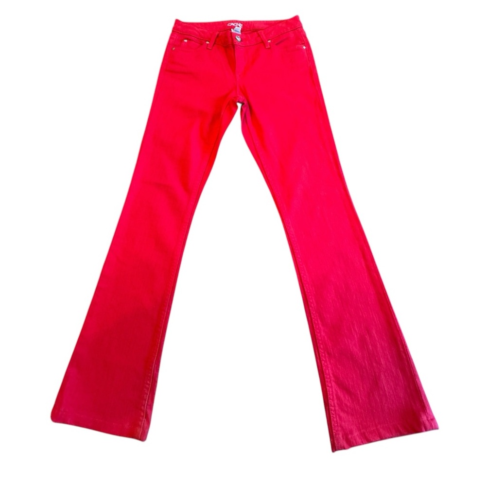 Vintage Cache Retro Red Flare Wide Leg Jeans with Bling Detail Women's SZ 2 EUC